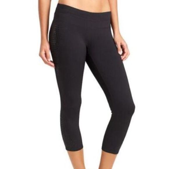 ATHLETA Gel Dot Sonar Capri Black Size Small - Picture 1 of 7